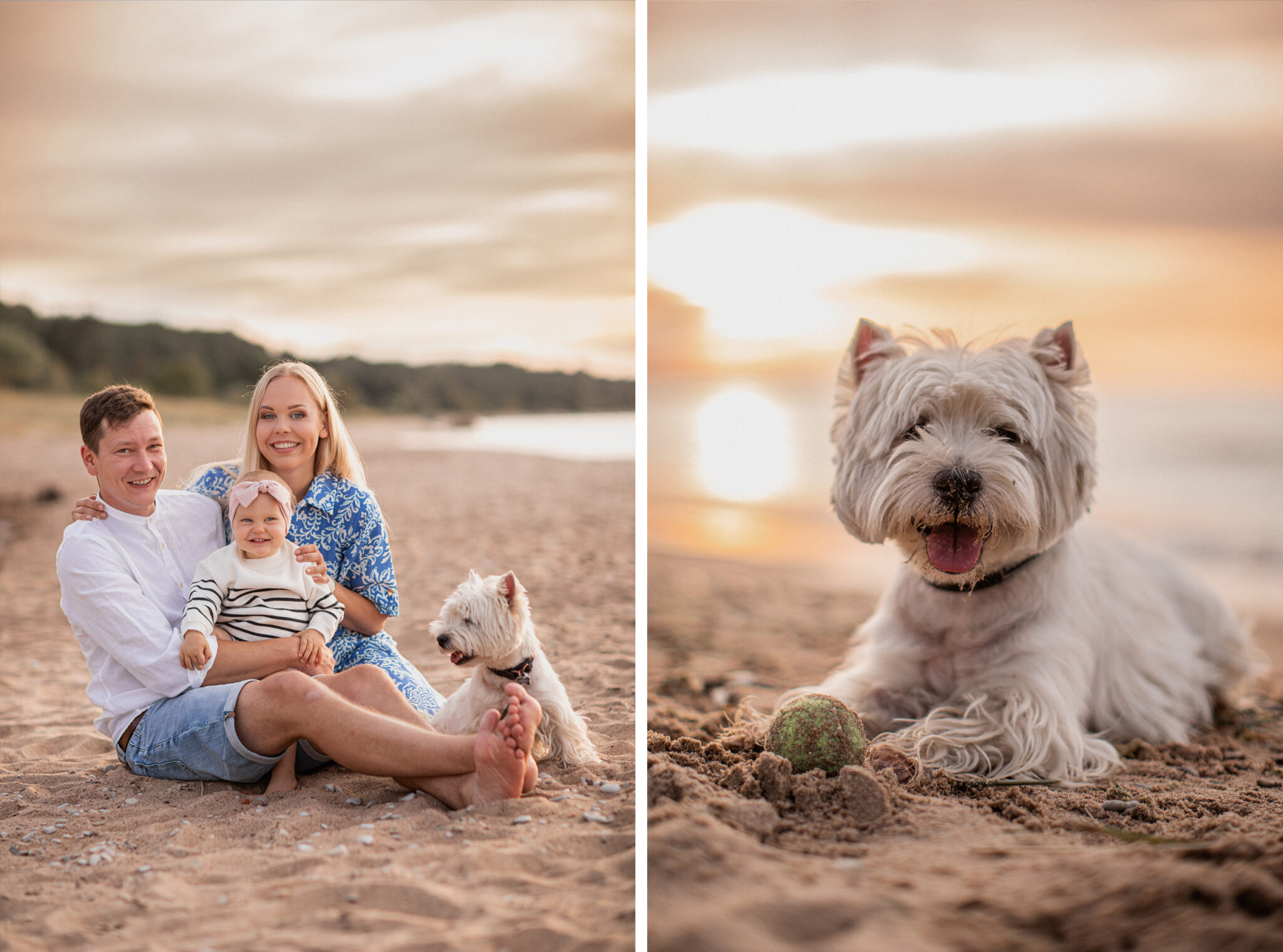 Perepildid Liimala rannas koos koeraga I Fotograaf Reti Kokk